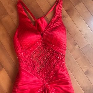 Fantastic Red Formal with Bustle